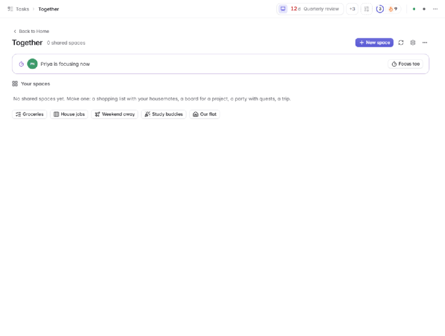Making a shared list with two friends and adding items